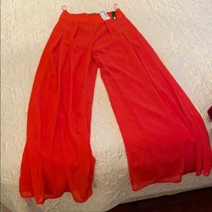 Papaya Orange flowy pants